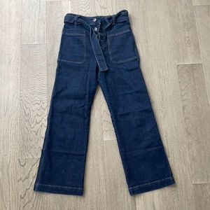 Free people women’s size 27 flared and cropped jeans with matching belt